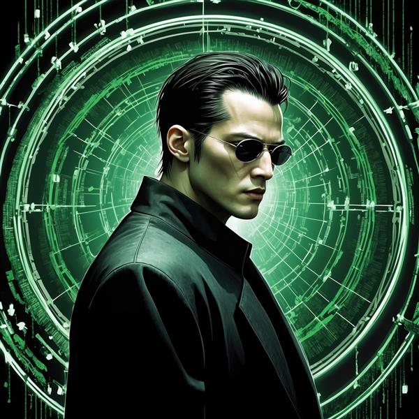 تصویر جذاب کیانو ریوز با عینک دودی ویژه چاپ روی تیشرت، کوسن و پوسترهای دکوراتیو مدرن