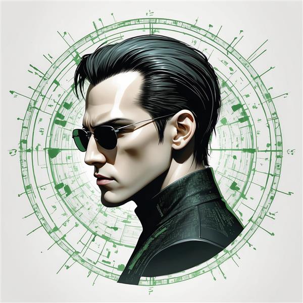 طرح پروفایل و آواتار کیانو ریوز ماتریکس برای چاپ روی ماگ، دفترچه و قاب عکس تزئینی با کدهای هکری