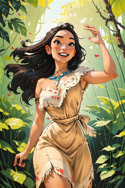 طرح شاد و با طراوت پوستر دیواری انیمیشن موانا در جنگل سرسبز برای اتاق بازی و مهدکودک