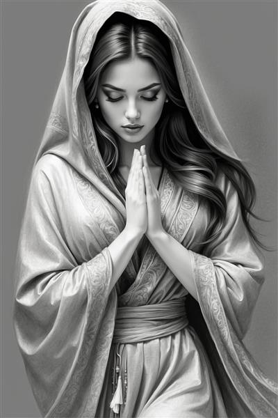 طرح نقاشی مدرن صورت دختر زیبای ایرانی برای پوستر دیواری پشت تختخواب و چاپ روی کوسن و آباژور