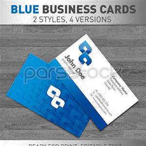 کارت های کسب و کار آبی نسخه 4