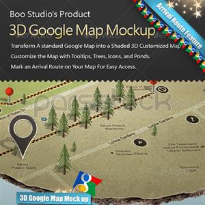 ماکاپ / موکاپ نقشه سه بعدی 3D گوگل