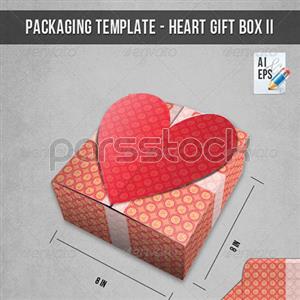 قالب بسته بندی - جعبه هدیه قلبی 2