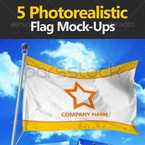 5 ماکاپ / موکاپ عکس واقعی پرچم