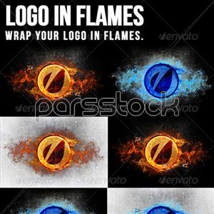 لوگو در شعله های آتش