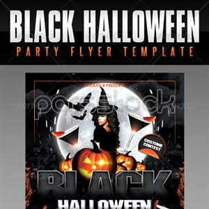 قالب بروشور / فلایر مهمانی هالووین سیاه