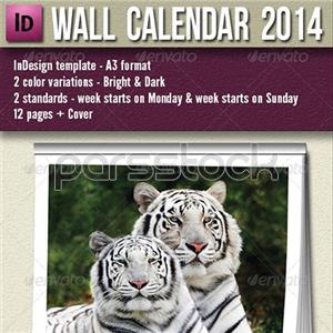 تقویم دیواری 2014 - 13 صفحه ای A3