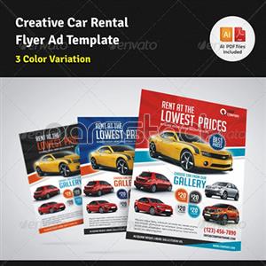 قالب فلایر / بروشور خلاقانه تبلیغات اجاره اتومبیل