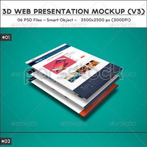 ماکاپ / موکاپ سه بعدی 3D ارائه وب نسخه 3