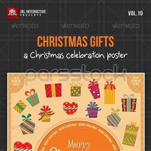 پوستر هدایای کریسمس از بابا نوئل