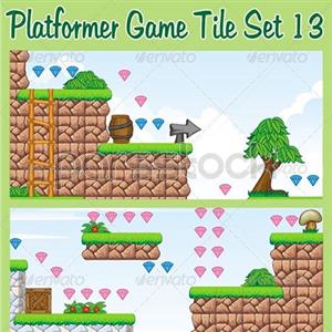 مجموعه کاشی بازی platformer نسخه 13