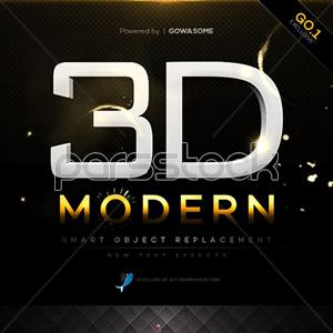 افکت های 3D سه بعدی متنی مدرن مجموعه  GO.1