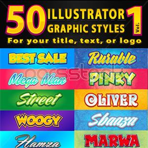 مجموعه 50 سبک گرافیکی ایلاستریتور نسخه 1