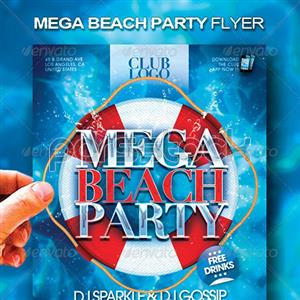بروشور مهمانی بزرگ ساحلی Mega