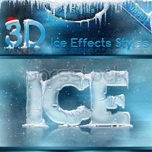 3D ، افکت های سه بعدی برف ، انجماد ، سرمای یخی