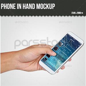 ماکاپ گوشی موبایل در دست