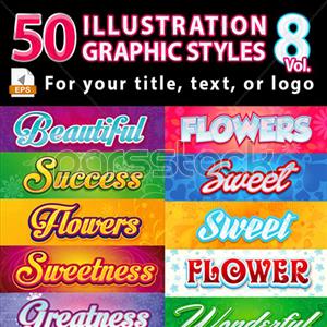 50 مجموعه سبک گرافیکی ایلاستریتور نسخه 8