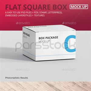 موکاپ جعبه بسته بندی - مربع صاف