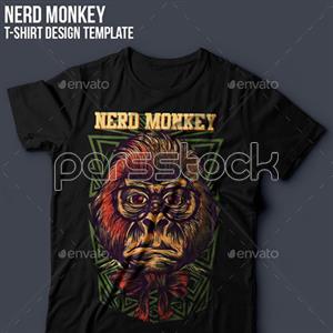 طراحی تی شرت میمون نرد