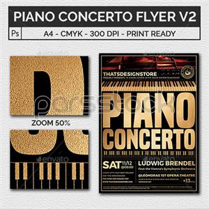 قالب بروشور کنسرت پیانو نسخه 2