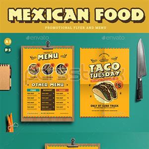 منوی غذای مکزیکی - بروشور تبلیغاتی