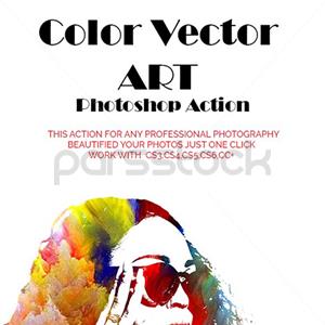 اکشن هنری فتوشاپ وکتور رنگی