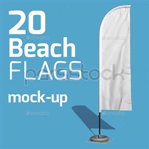 20 موکاپ پرچم ساحلی