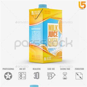 موکاپ کارتنی شیر یا آب نسخه 2