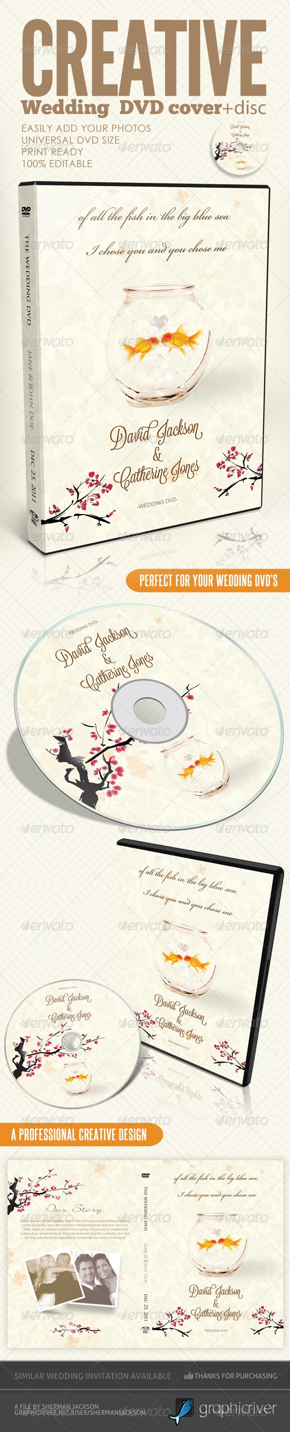 اثر هنری فتوشاپ / برچسب دیسک ؛ دی وی دی خلاقانه عروسی
