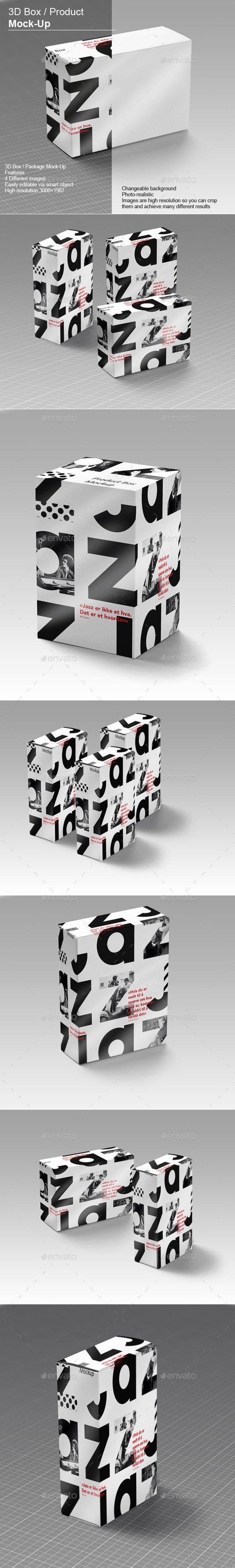 جعبه 3D - موکاپ محصول نسخه 2
