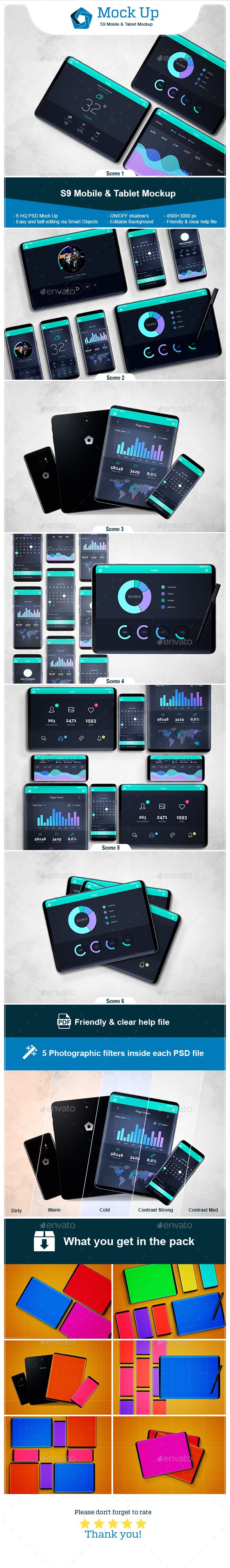 موکاپ گوشی و تبلت S9