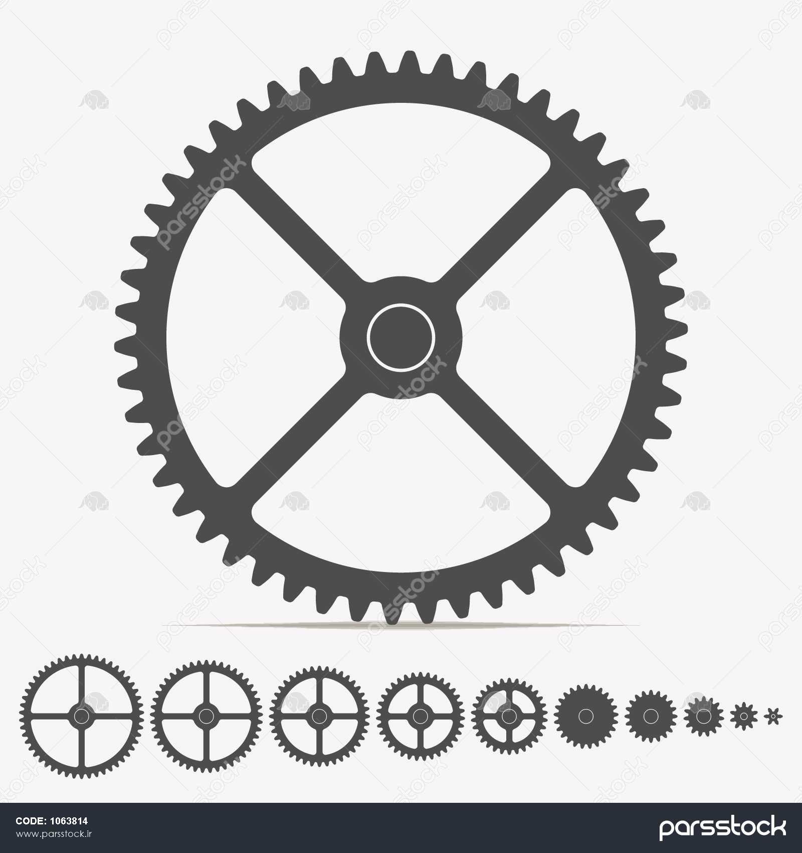 مجموعه وکتور چرخ دنده چرخ دنده ها کاملاً با یکدیگر سازگار هستند 1063814