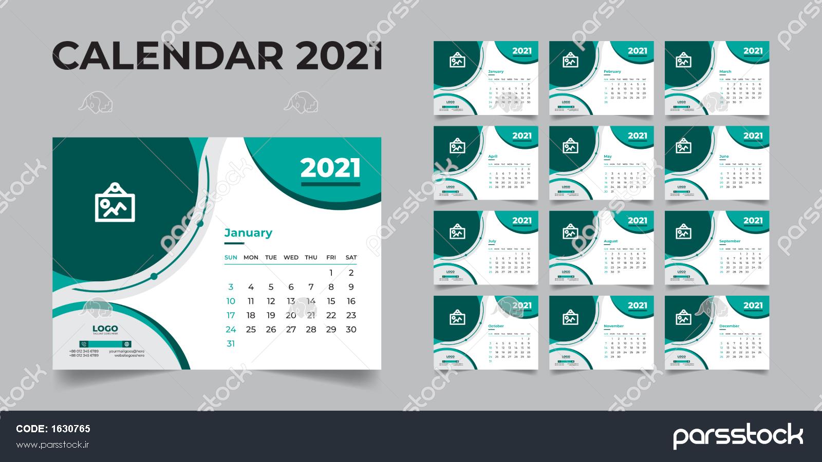 تقویم رومیزی 2021 الگوی تقویم رومیزی 2021 تقویم رومیزی شرکتی 2021 تقویم ...