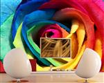 تصویر 3 از گالری عکس طرح پوستر کاغذ دیواری سه بعدی مدرن رنگی برجسته گل رز رنگارنگ