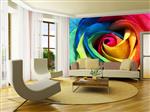 تصویر 2 از گالری عکس طرح پوستر کاغذ دیواری سه بعدی مدرن رنگی برجسته گل رز رنگارنگ