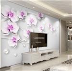 تصویر 4 از گالری عکس طرح پوستر دیواری چاپی سه بعدی برجسته گل روی دیوار گچی