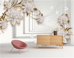تصویر 3 از گالری عکس طرح پوستر کاغذ دیواری سه بعدی برجسته نقش برجسته گل