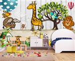 تصویر 7 از گالری عکس طرح پوستر کاغذ دیواری کارتون زیبا داستان نقاشی حیوانات دیوار اتاق کودک
