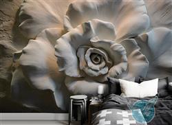 تصویر 3 از گالری عکس طرح پوستر کاغذ دیواری سه بعدی گل رز برجسته گچبری شده