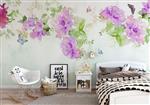 تصویر 4 از گالری عکس طرح پوستر کاغذ دیواری نقاشی آبرنگ از گل های یاسی کوچک