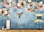 تصویر 10 از گالری عکس طرح پوستر کاغذ دیواری سه بعدی نقاشی گل رز شامپاین به سبک قدیمی
