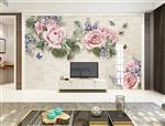 تصویر 6 از گالری عکس طرح پوستر کاغذ دیواری سه بعدی دیوار چوبی پس زمینه و گل رز