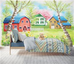 تصویر 3 از گالری عکس طرح پوستر کاغذ دیواری باغ زیبا و نقاشی رنگ و روغن برای دیوار اتاق کودک