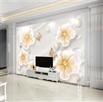 تصویر 4 از گالری عکس طرح پوستر کاغذ دیواری سه بعدی برجسته گل رز مدرن اروپایی