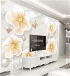 تصویر 2 از گالری عکس طرح پوستر کاغذ دیواری سه بعدی برجسته گل رز مدرن اروپایی