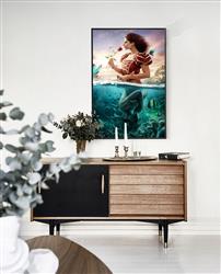 تصویر 2 از گالری عکس طرح پوستر کاغذ دیواری سه بعدی و تابلو نقاشی الهه و پری دریایی