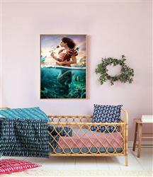 تصویر 4 از گالری عکس طرح پوستر کاغذ دیواری سه بعدی و تابلو نقاشی الهه و پری دریایی