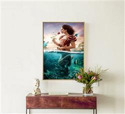 تصویر 5 از گالری عکس طرح پوستر کاغذ دیواری سه بعدی و تابلو نقاشی الهه و پری دریایی