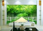 تصویر 2 از گالری عکس طرح پوستر دیواری جنگل بامبو و مسیر حصار