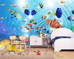 تصویر 5 از گالری عکس طرح پوستر کاغذ دیواری سه بعدی رویای زیر آب کارتونی اتاق کودک نقاشی دیواری